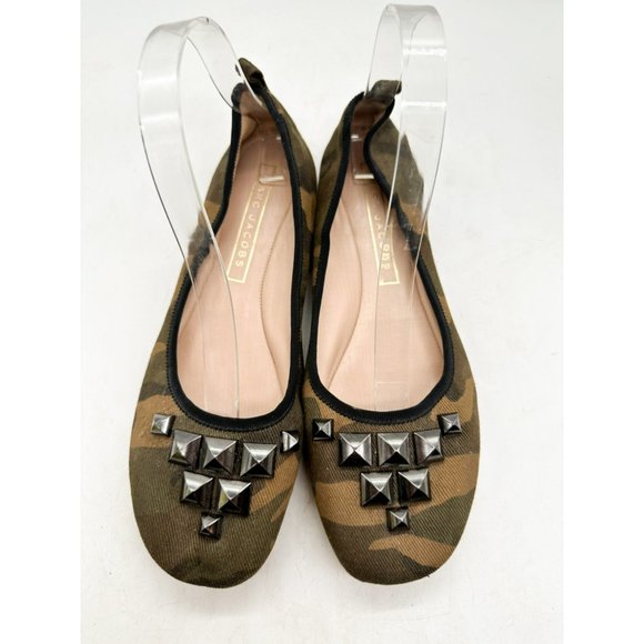 Marc Jacobs Women's Cleo Studded Ballerina Ballet Flat Camouflage 9 - Picture 5 of 11